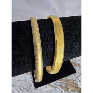 Vintage Monet Gold Tone Bangle Bracelet Stack Lot Of 2 #135